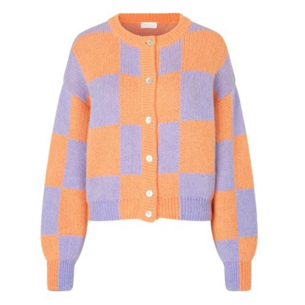 Stine Goya Women’s Ash Oversized Checked-knit Cardigan